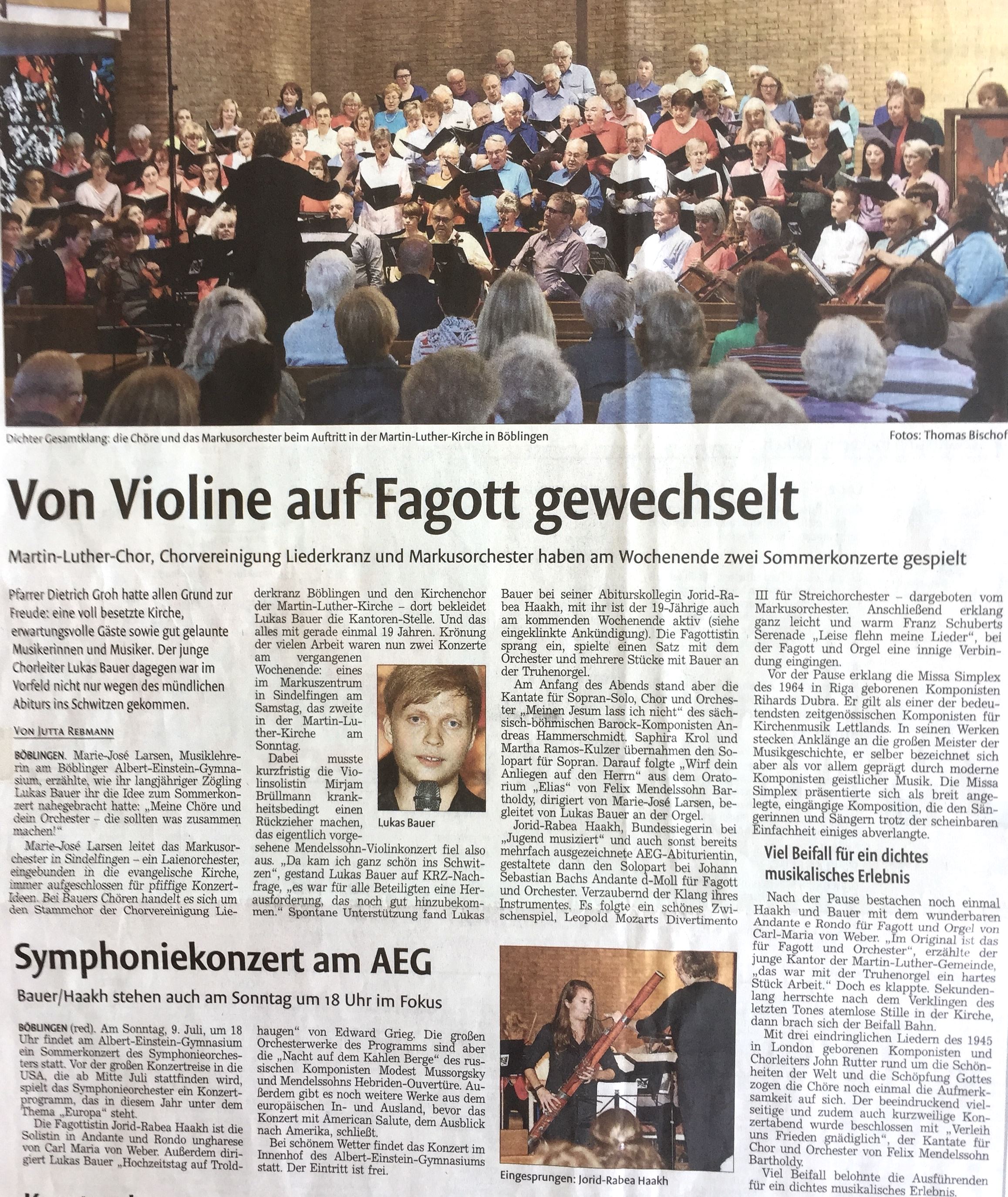 Kreiszeitung vom 4.7.17